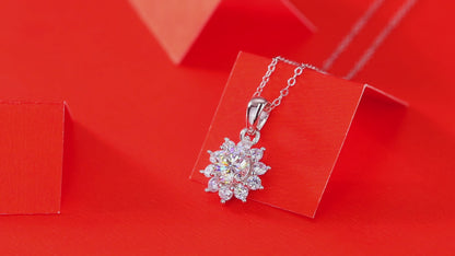 Gorgeous Silver Chain Moissanite Necklace with a Round Cut Moissanite