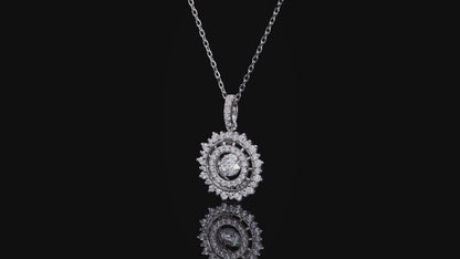 Spin Moissanite Pendant on Silver Chain: 360° Elegance