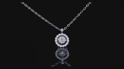 The Moving Moissanite Necklace: The Spinning Gem