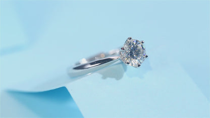 Women's The Perfect 1ct 6.5MM Moissanite Ring for Every Occasion in Stunning Silver Sparkle