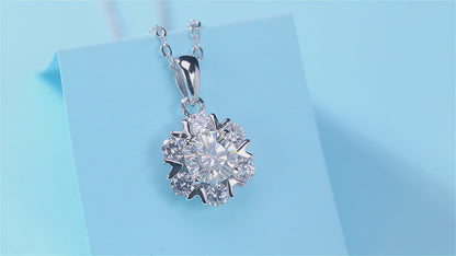 Timeless Elegance: Classic 6.5mm Round Moissanite Necklace with Silver Chain