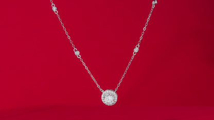 1ct Round Moissanite Necklace on S925 Silver Chain: Timeless Elegance