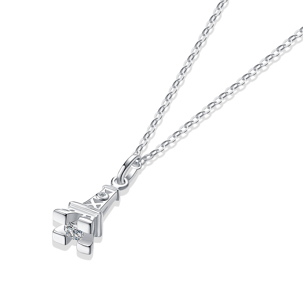 Moissanite Necklace on S925 Silver Chain: Timeless Elegance