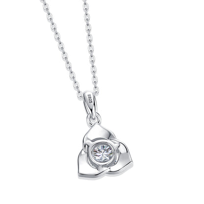 S925 Sterling Silver Moissanite Necklace with Radiant Sparkle