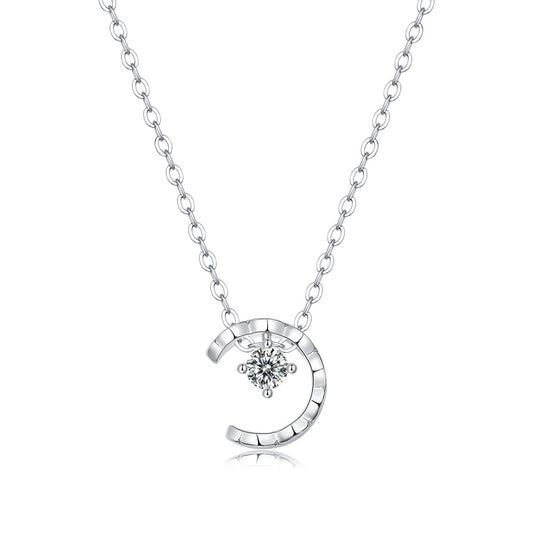 Moissanite pendant with 6.5mm and 925 sterling silver, radiant sparkle