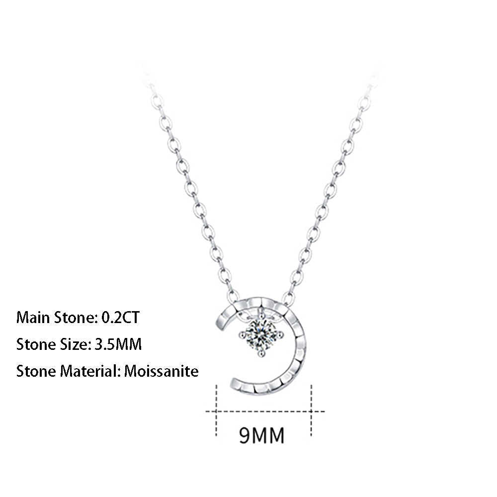 Moissanite pendant with 6.5mm and 925 sterling silver, radiant sparkle