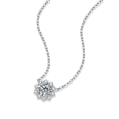 Moissanite pendant with 6.5mm and 925 sterling silver, radiant sparkle