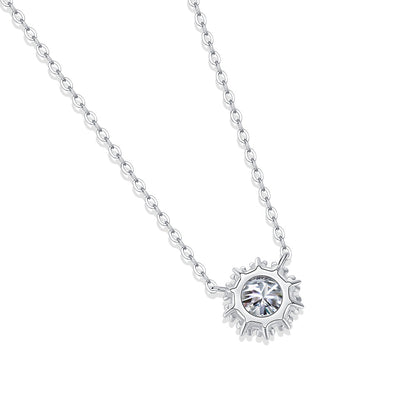 Moissanite pendant with 6.5mm and 925 sterling silver, radiant sparkle