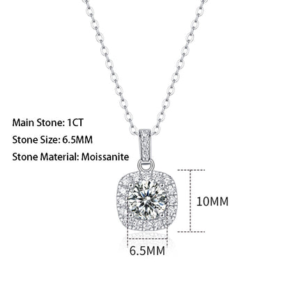 One-carat Moissanite Solitaire Necklace in S925, the definition of luxury