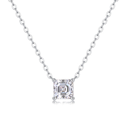 Square Moissanite Necklace in S925 Silver: A Shining Classic