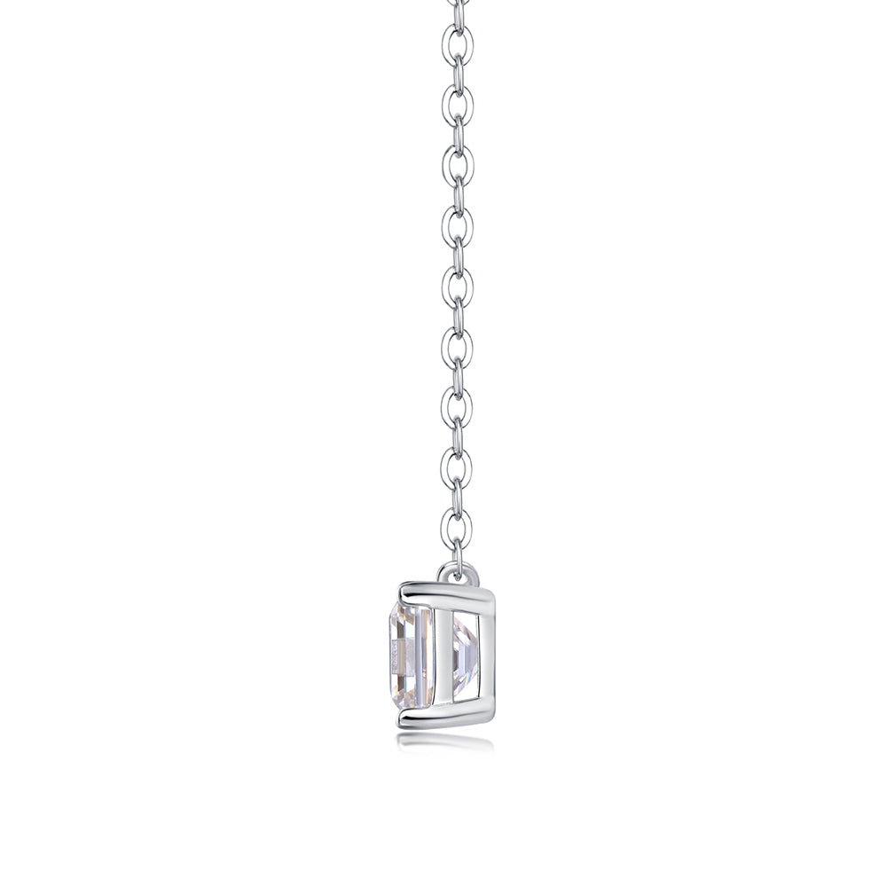 Square Moissanite Necklace in S925 Silver: A Shining Classic