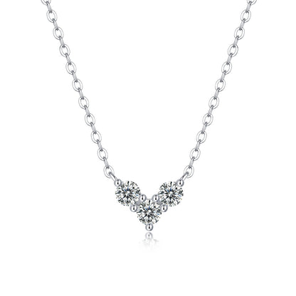 Moissanite Solitaire on Sterling Silver Chain, Pure Brilliance