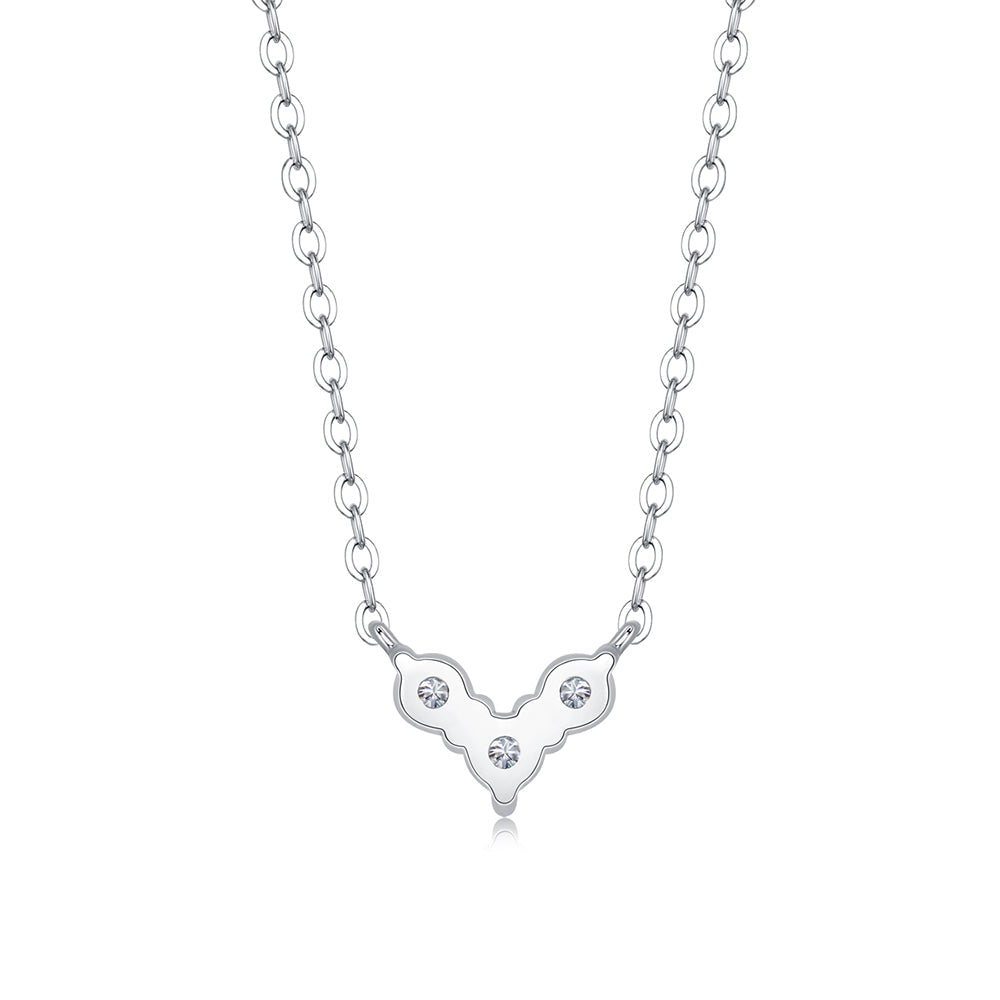 Moissanite Solitaire on Sterling Silver Chain, Pure Brilliance