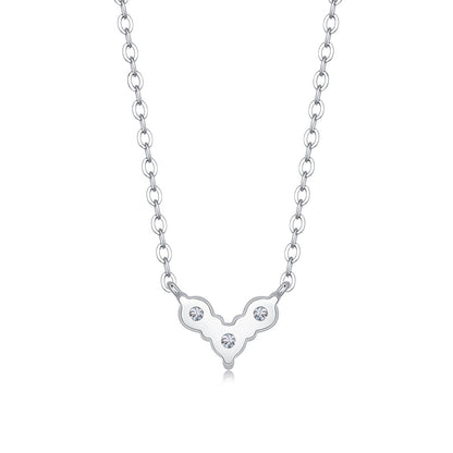 Moissanite Solitaire on Sterling Silver Chain, Pure Brilliance