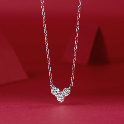 Moissanite Solitaire on Sterling Silver Chain, Pure Brilliance