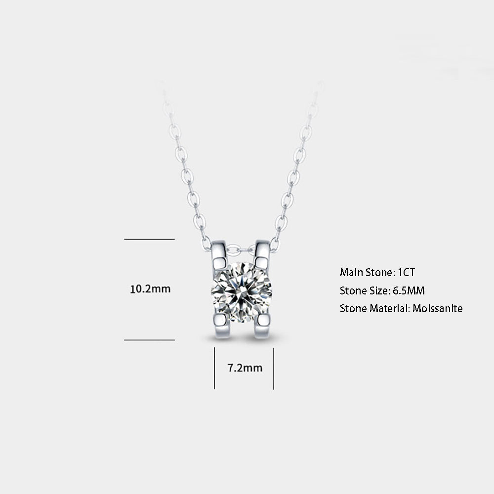 Graceful and glitzy 6.5mm Moissanite Beauty on S925 Chain