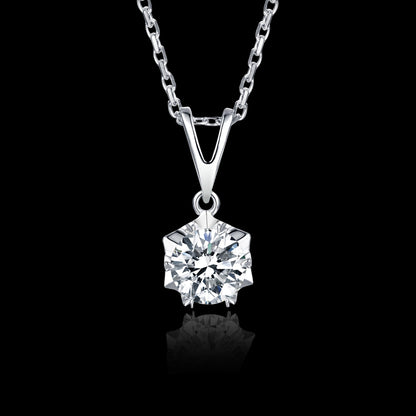 Round Cut Moissanite Necklace in S925 Silver is a stylish sparkler