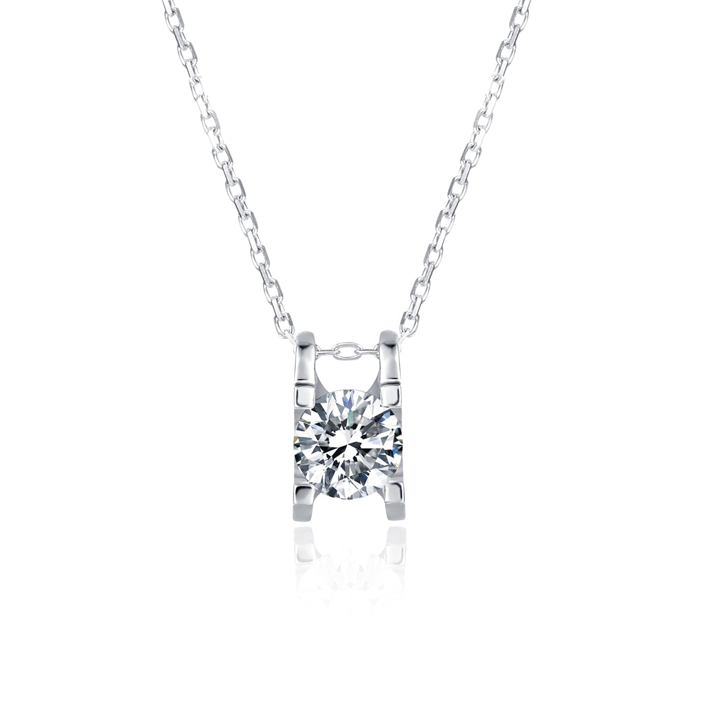 S925 Silver Moissanite Necklace with 1ct/2ct Brilliance, Eternal Charm