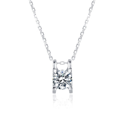 S925 Silver Moissanite Necklace with 1ct/2ct Brilliance, Eternal Charm