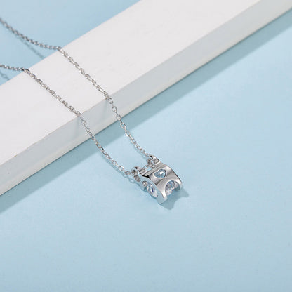 S925 Silver Moissanite Necklace with 1ct/2ct Brilliance, Eternal Charm