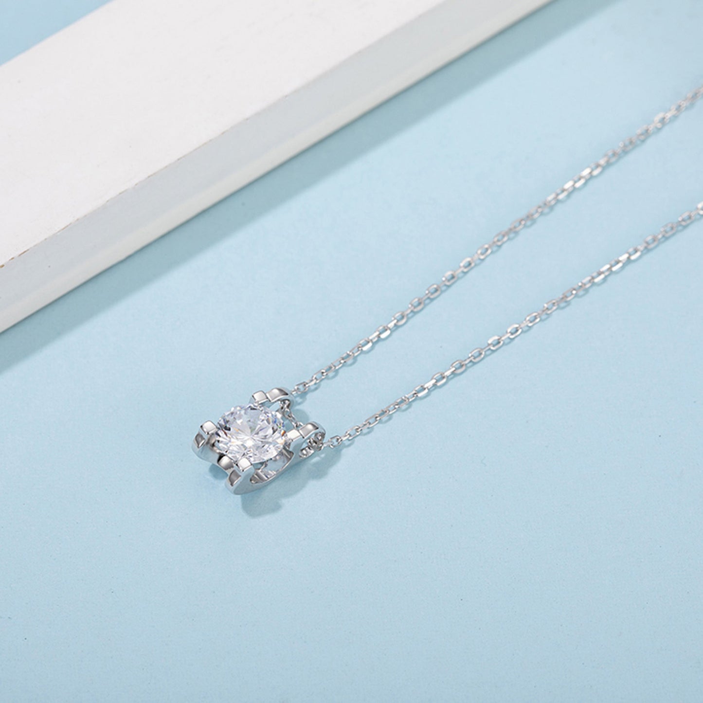 S925 Silver Moissanite Necklace with 1ct/2ct Brilliance, Eternal Charm