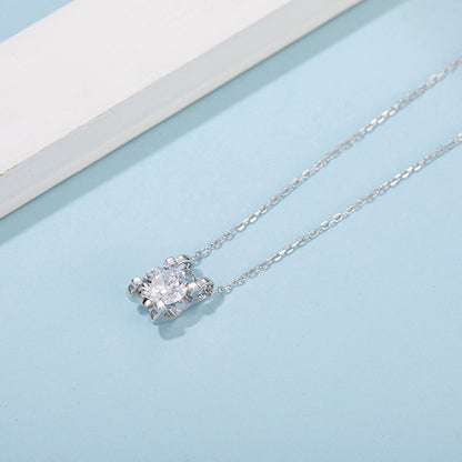 S925 Silver Moissanite Necklace with 1ct/2ct Brilliance, Eternal Charm