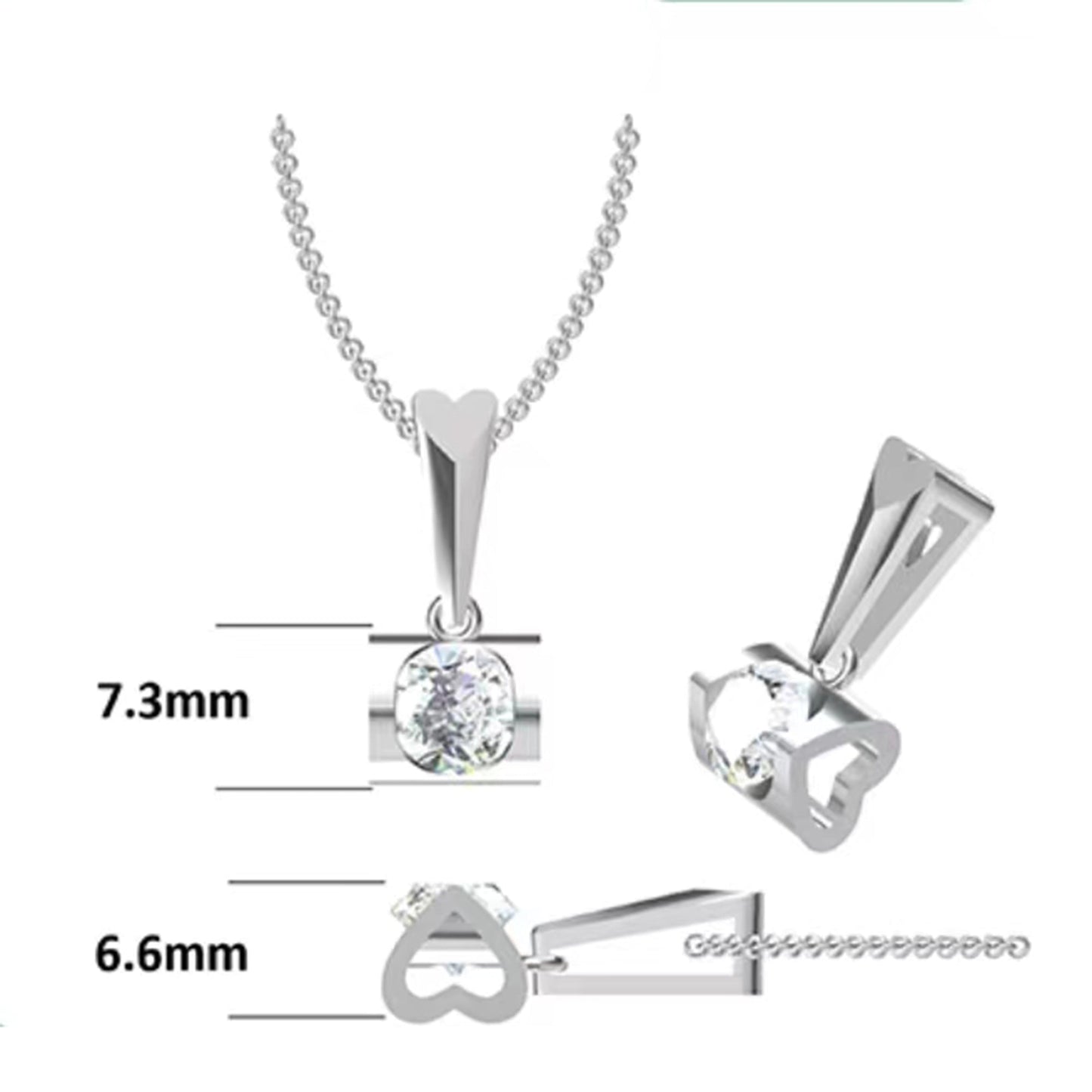 6.5mm Moissanite Pendant on Sterling Silver Cuban Chain: Pure Brilliance