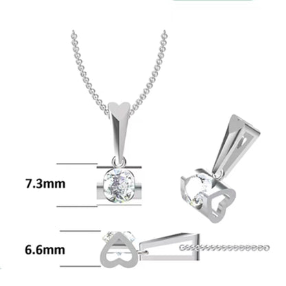 6.5mm Moissanite Pendant on Sterling Silver Cuban Chain: Pure Brilliance