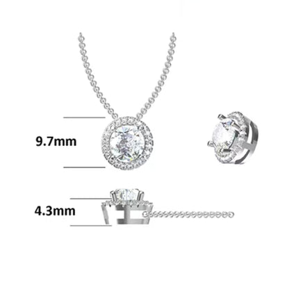 One-carat & 2-carat Moissanite Solitaire Necklace in S925, the definition of luxury