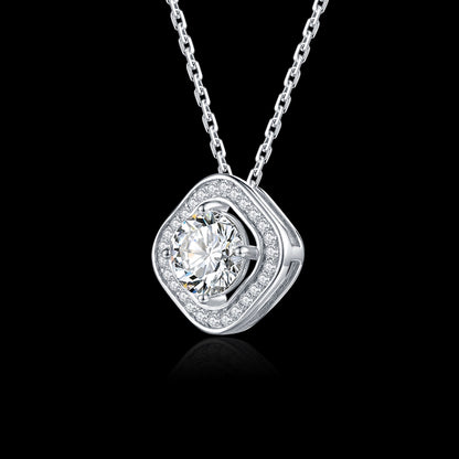 Moissanite Pendant on Sterling Silver Necklace Has Mesmerizing Radiance