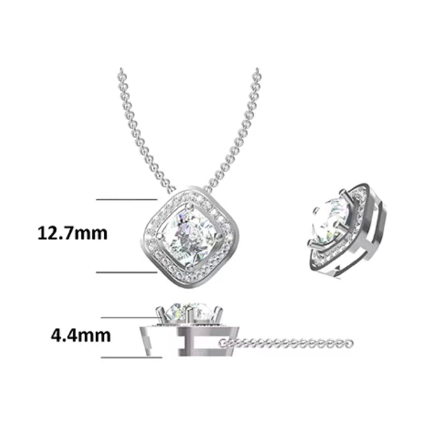 Moissanite Pendant on Sterling Silver Necklace Has Mesmerizing Radiance