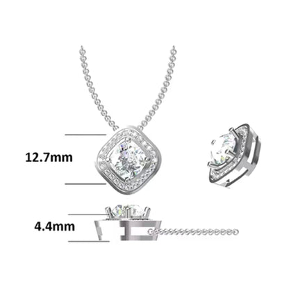 Moissanite Pendant on Sterling Silver Necklace Has Mesmerizing Radiance