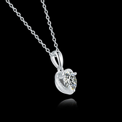 Classic Simplicity: 1ct/2ct Moissanite Beauty on S925 Silver Chain