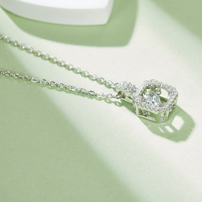 Spin Moissanite Necklace in Sterling Silver by Dizzying Diamonds