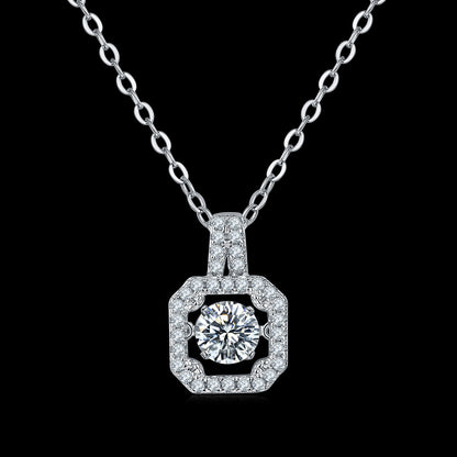 Spin Moissanite Necklace in Sterling Silver by Dizzying Diamonds