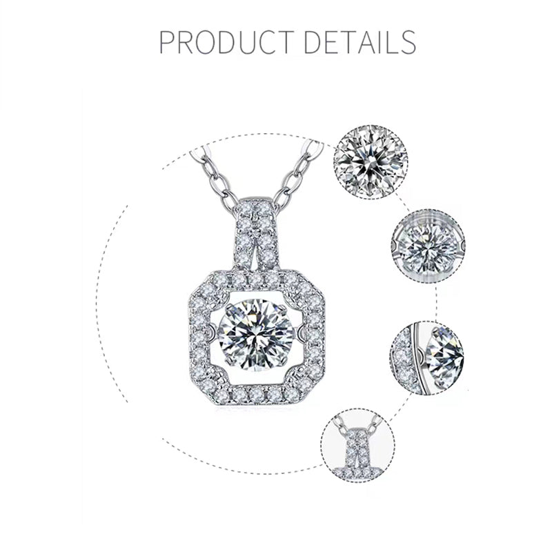 Spin Moissanite Necklace in Sterling Silver by Dizzying Diamonds