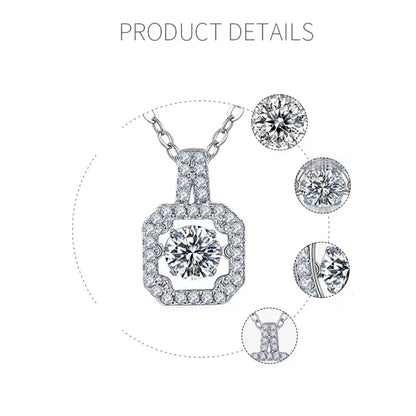 Spin Moissanite Necklace in Sterling Silver by Dizzying Diamonds