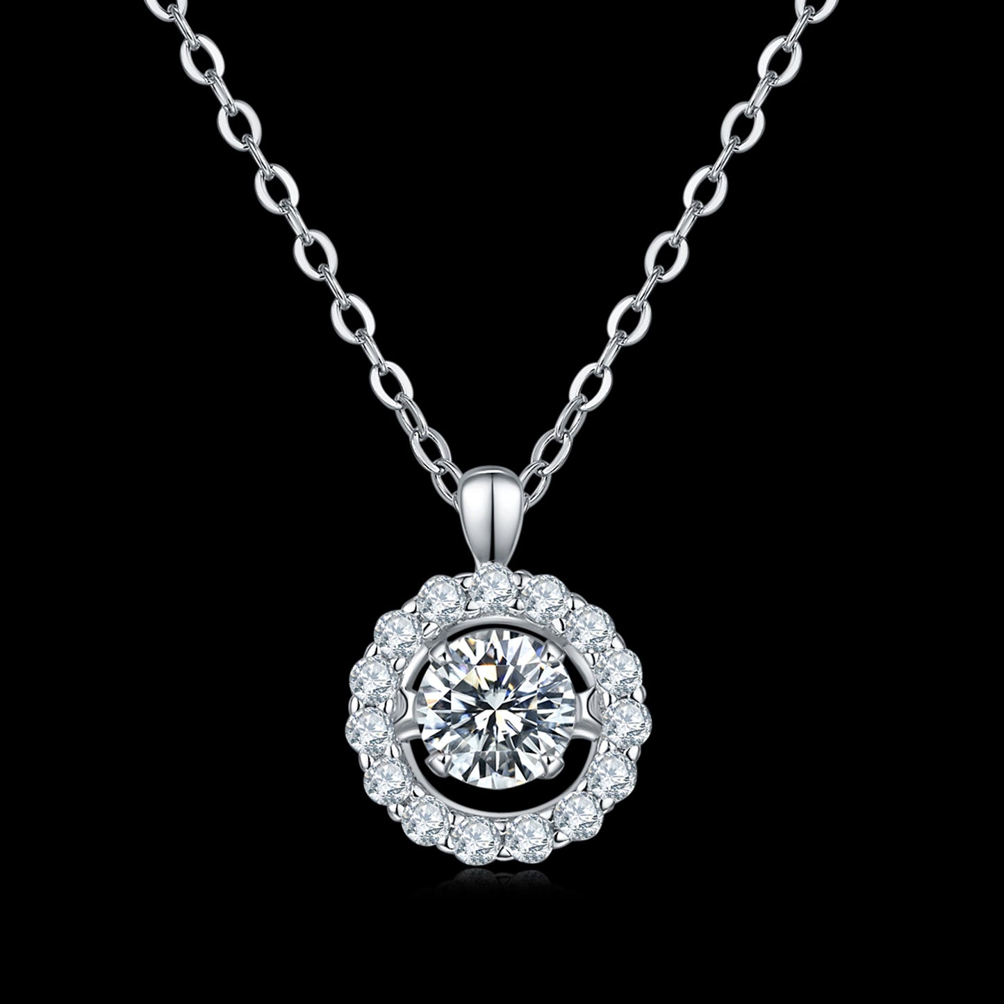 The Moving Moissanite Necklace: The Spinning Gem