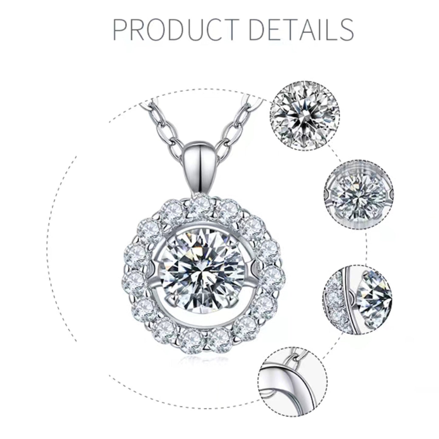 The Moving Moissanite Necklace: The Spinning Gem