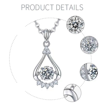 Spin Moissanite Pendant on Silver Chain:  Elegance