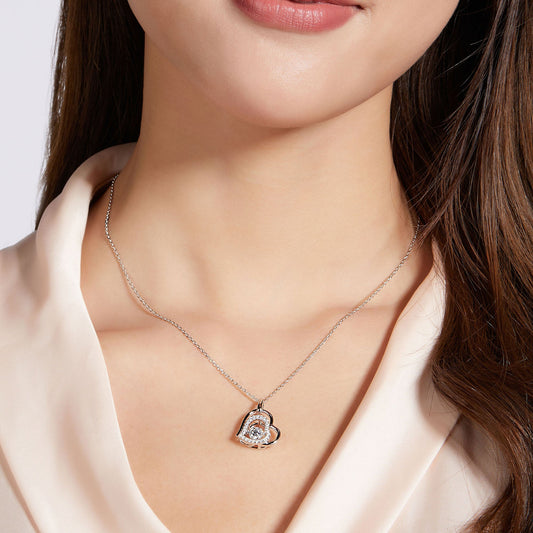 Spin Moissanite Necklace in Sterling Silver: Turn to Shine