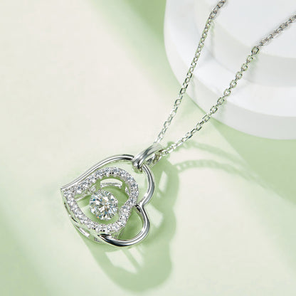 Spin Moissanite Necklace in Sterling Silver: Turn to Shine