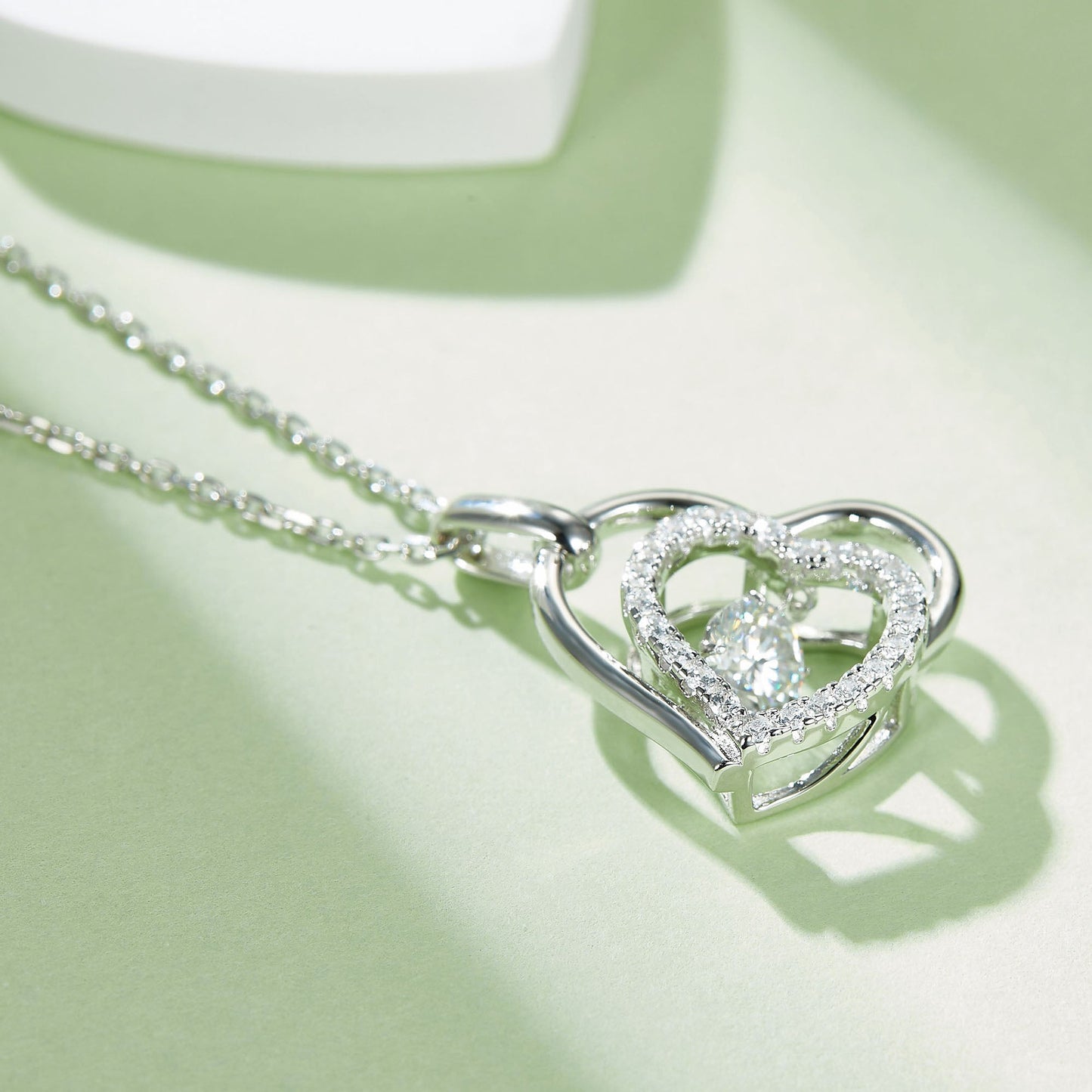 Spin Moissanite Necklace in Sterling Silver: Turn to Shine