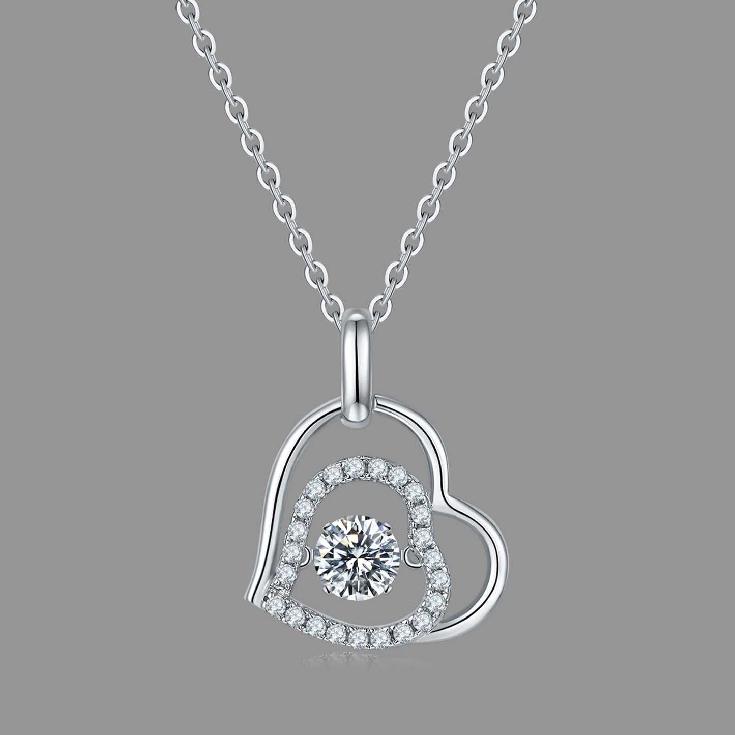 Spin Moissanite Necklace in Sterling Silver: Turn to Shine