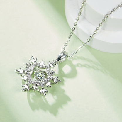 Necklace with Spinning Moissanite in "Dance of Diamonds