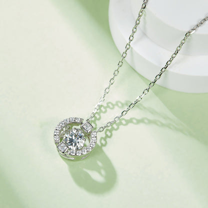 Necklace made of spin moissanite, "Whirlwind of Radiance