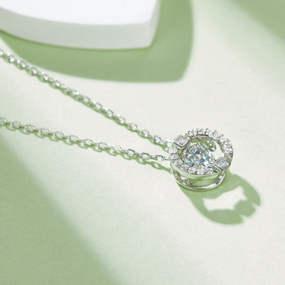 Necklace made of spin moissanite, "Whirlwind of Radiance