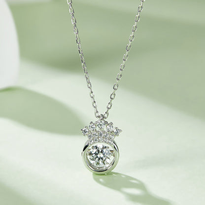 Rotating Moissanite Solitaire Pendant with Revolving Elegance