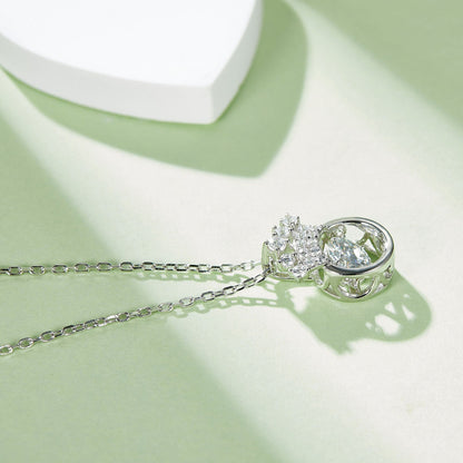 Rotating Moissanite Solitaire Pendant with Revolving Elegance