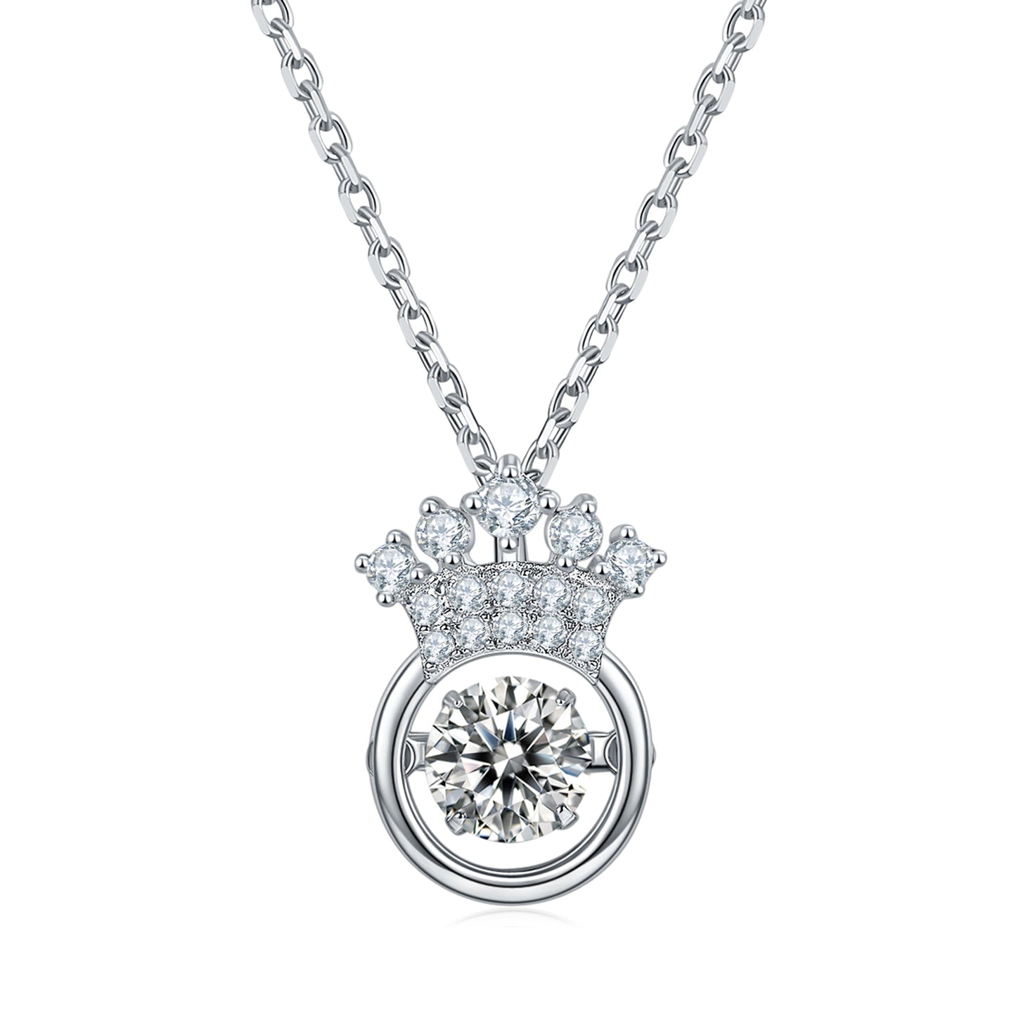 Rotating Moissanite Solitaire Pendant with Revolving Elegance